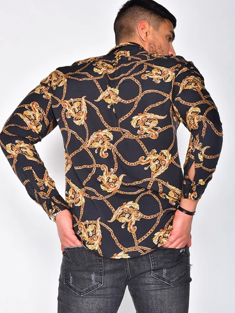 Casual Men Slim Fit Print Party Club Shirt Luxury Brand Printed Shirt 2021 Spring and Autumn Men Fashion Trend Long Sleeve Shirt Casual Men Slim Fit Print Party Club Shirt Luxury Brand Printed Shirt 2021 Spring and Autumn Men Fashion Trend Long Sleeve Shirt