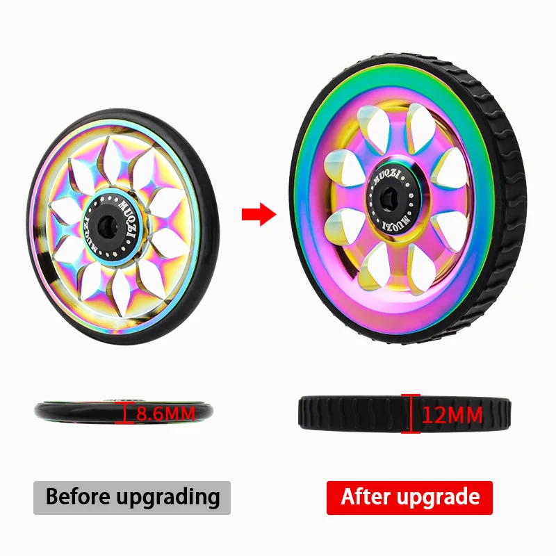 Ceramic Bearing Easy Wheel & Extension Bar For Brompton Folding Bike Heightening Design Telescopic Rod Extension Block bicycle auxiliary wheels