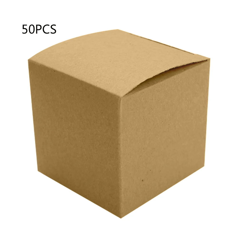 

50PCS/Lot 5*5*5cm Candy Box Wedding Decoration Vintage Kraft Boxes Party Gift Favors Box Party Wrapping Supplie