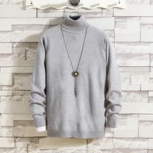 Autumn Turtleneck Sweater Men Warm Slim Fashion Solid Color Casual Knit Sweter Man Clothes Streetwear Long Sleeve Pullover Men