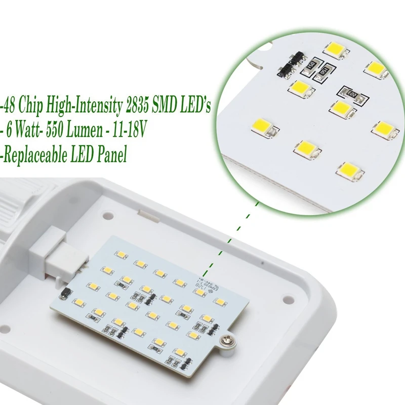 12V Led Rv потолочный купол светильник Интерьер Rv светильник для трейлера туристического в красный горошек с выключателем, с переключением между дальним и купол 280Lm