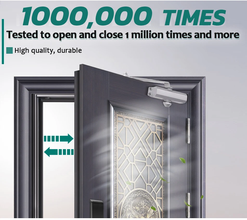 Marie 1102 silver automatic speed adjustable hydraulic buffer simple installation door closer for 25-45kg commercial residential_07