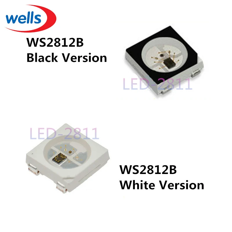 

5~1000pcs WS2812B LED Chip 5050 RGB SMD Black/White version WS2812 Individually Addressable Digital DC5V