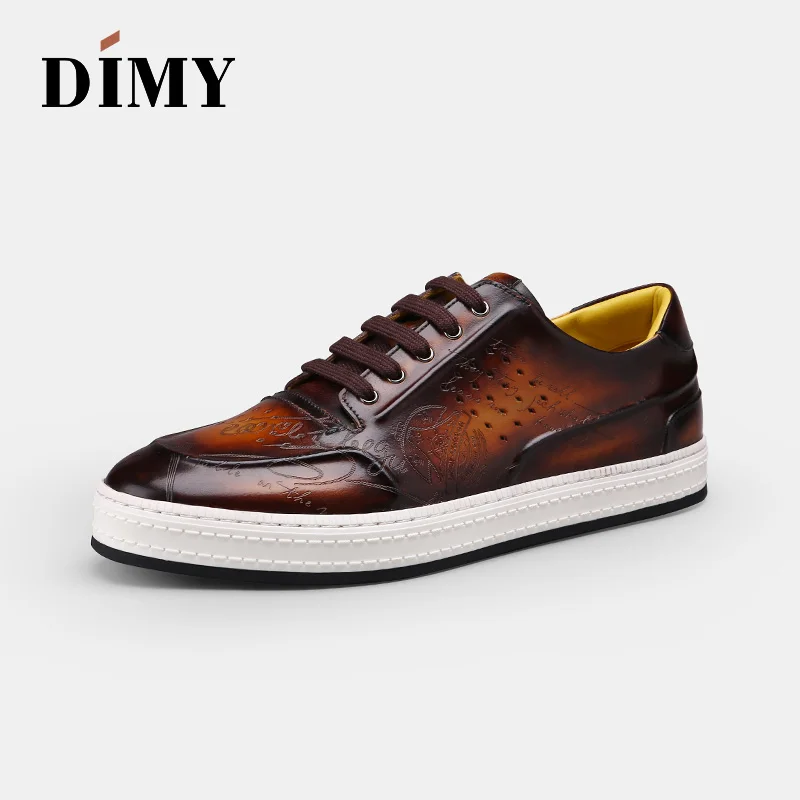 Dimy/; ручная работа; обувь без застежки на шнурках; Летняя мужская кожаная дышащая повседневная обувь; Brock; английский ветер