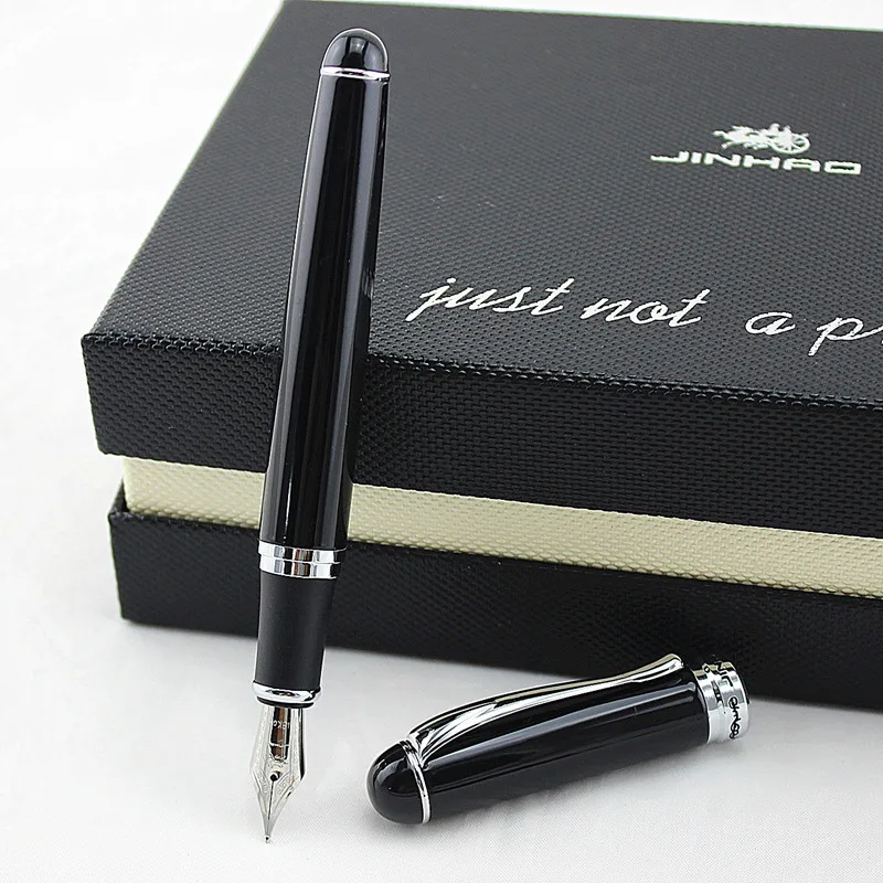 Jinhao X750 Нержавеющая сталь среднего серебра 18KGP перо - Цвет: R