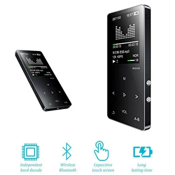 

SOONHUA Portable MP3 Player Digital Hi-Fi Music Player Mini BT MP3 Voice Recorder FM Radio With Charging Cable And Earphone