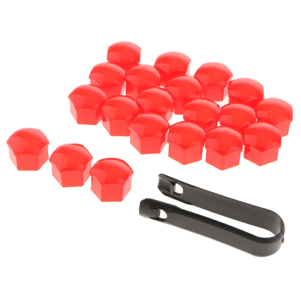 20X Wheel Hub Covers Wheel Nut Bolt Head Cover Cap With Removal Tool
