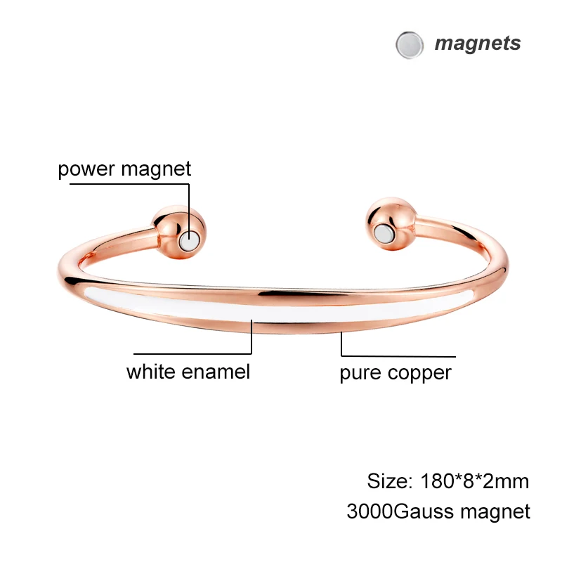OKtrendy Casual Femme Copper Magnetic Bracelets & Bangles Gold-color Open Cuff Bracelets for Women Party Jewelry