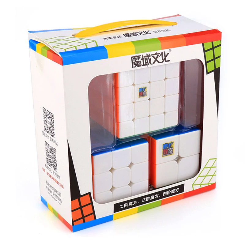 

3pcs Moyu MofangJiaoshi 2x2 3x3 4x4 Magic Cube Set Competition Cubing Classroom Speed Cubes Puzzles Toys For Children Box Gift