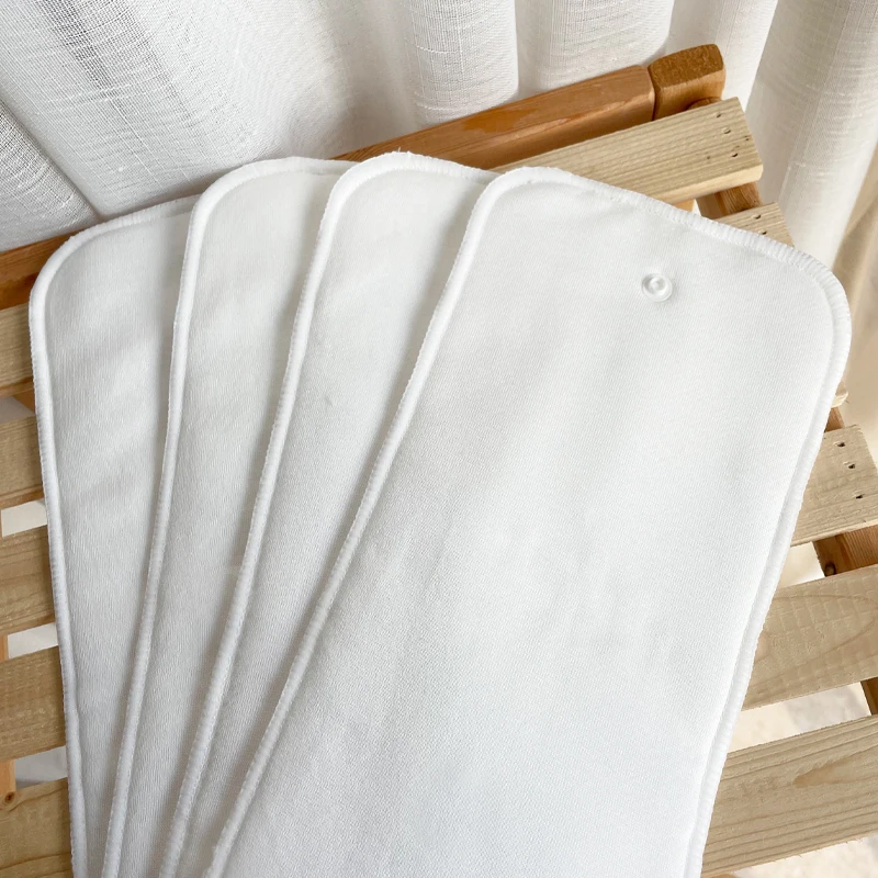 

Многоразовые вставки Rainbow & Iris для подгузников с кнопкой, бамбуковый хлопок, мягкий абсорбирующий, 4 слоя