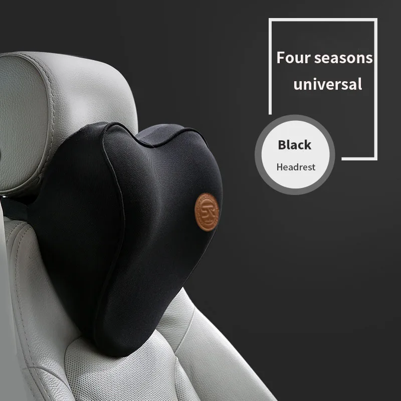 Black Pillow Новая Автомобильная подушка для шеи, универсальная подушка для сиденья, подголовник, подушка для головы с эффектом памяти, Автомобильная подушка для отдыха, подушка для путешествий, аксессуары для автомобиля, интерьер - Цвет: Black Pillow