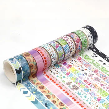 

NEW Decorative Flowers Washi Tape Set Plant Tropical palm leaf Planner Scrapbooking Adhesive Masking Tape School Office Supplies
