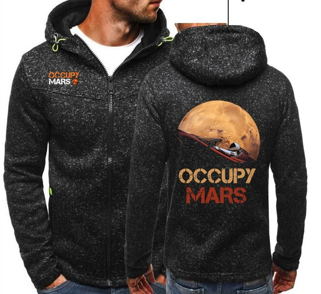 Spring Men Occupy Mars SpaceX Starman Zipper Hoodies Man Elon Musk Space X Women Tide Jacquard Fleece Jacket Sweatshirts | Мужская