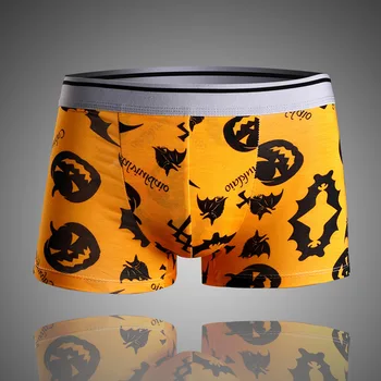 

Men Halloween Underwear Boxers Modal Pumpkin lantern Printing Underwear Men Boxer Sexy Underwear Shorts Men Panties