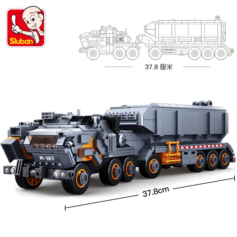 Sluban B0787 Model Bricks Space Transport Vehicle Car Model Building Blocks Toy 