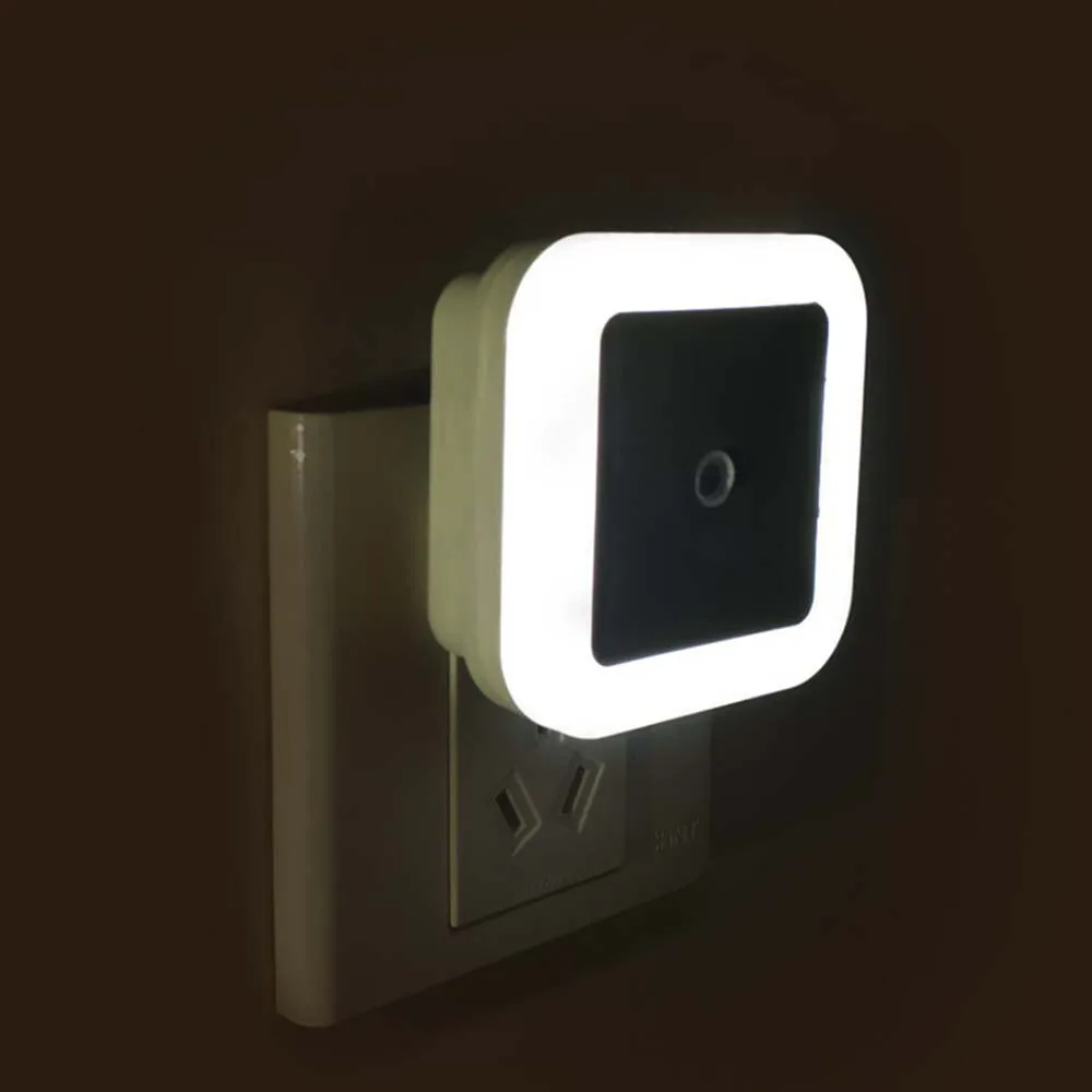 LED Mini Square Night Light Sensor Control EU US Plug Night Light Lamp For Children Kids Living Room Bedroom Corridor Lampara 12