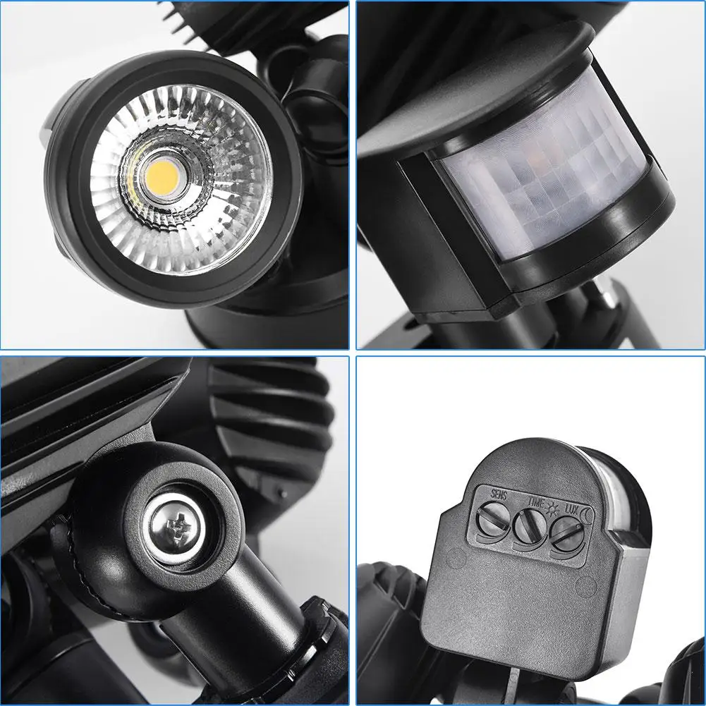 Human Body Induction LED Wall Lamp Double Head Induction 2*12W Security Light For Courtyard Corridor Aisle Staircase Garage