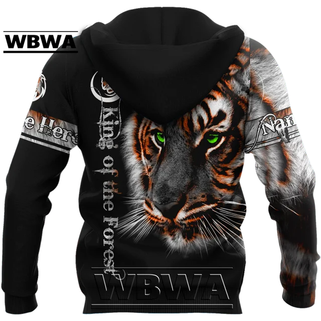 Chaqueta Con Capucha Estampado De Tigre Blanco 3D Para Hombre Sudadera De  Animal