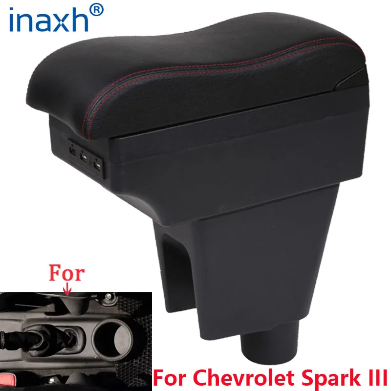 Reposabrazos para Chevrolet Spark 3, caja de almacenamiento para