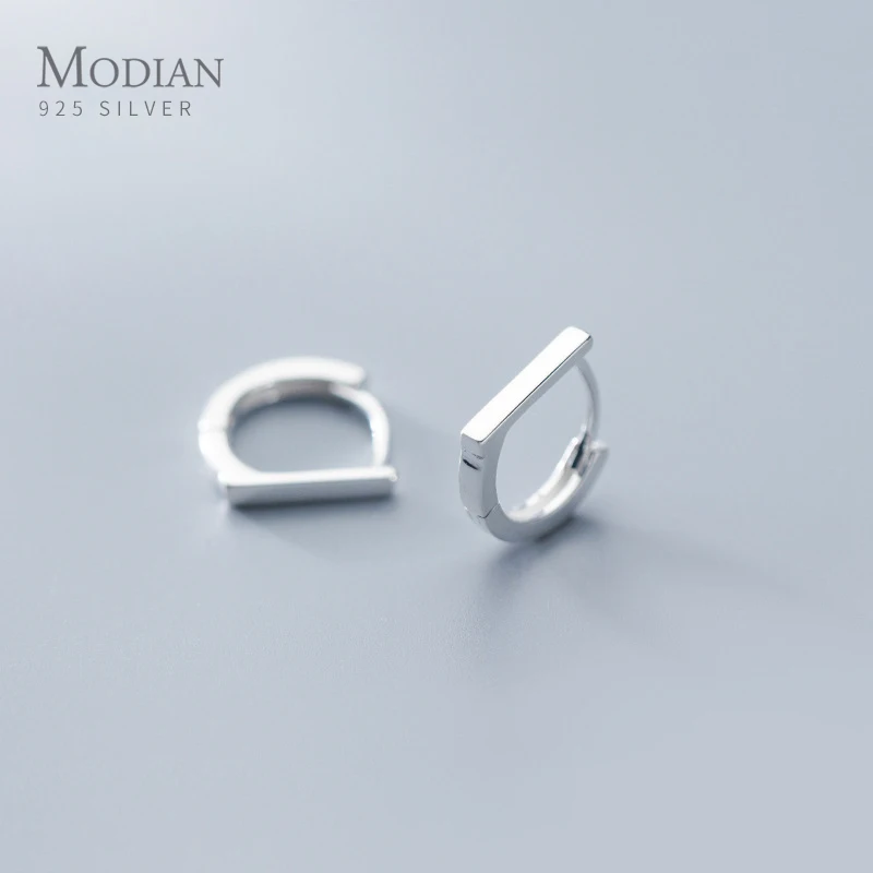 MODIAN Authentic 925 Sterling Silver Simple Geometirc Hoop Earring for Women Anti-Allergy Earring Party Gift Fine Jewelry