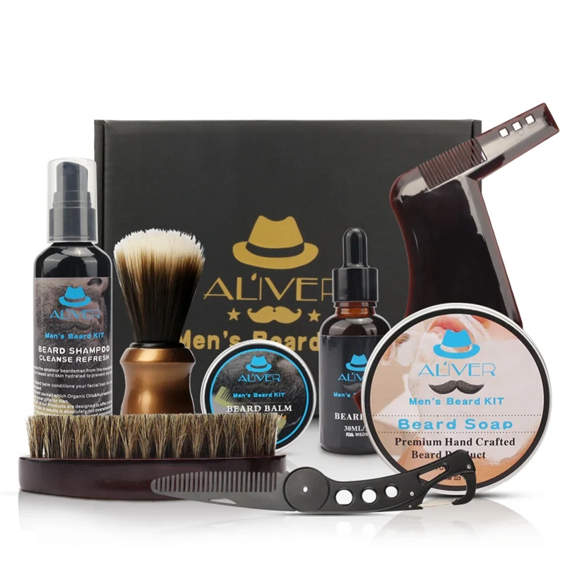 7-in-1 Beard Care Gift Kit For Men/Dad/Husband Grooming Professional Trimming Set | Красота и здоровье