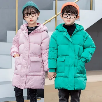 

2020 new autumn and winter children's down thick winter long long warm children's cotton men's and women's children's down jacke