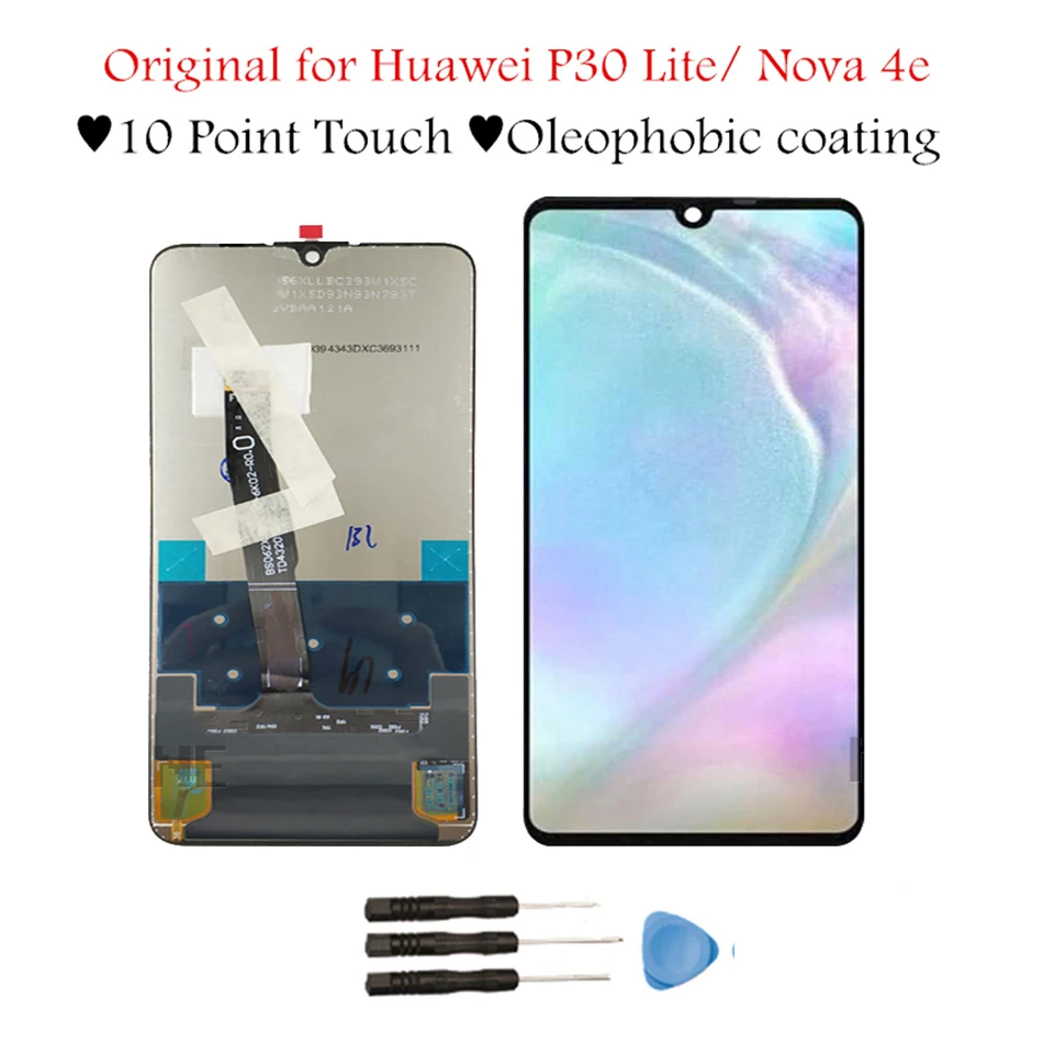 

Original 6.15 "for Huawei P30 Lite / Nova 4E LCD Display Touch Screen Digitizer Assembly LCD Display P30 Lite Repair Parts AAA