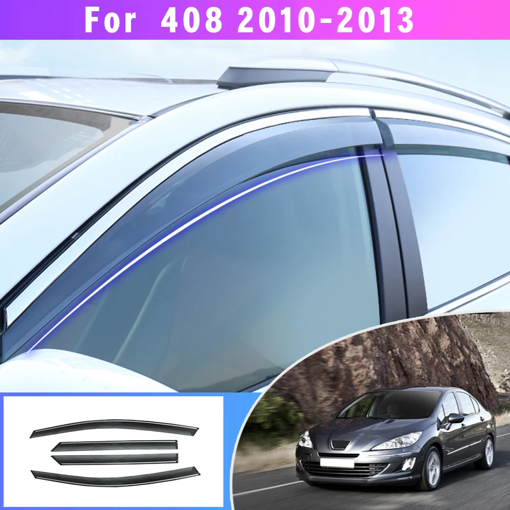 

Window Weather Shield For Peugeot 408 2010-2013 Deflector Guard Sun Rain Visor Awnings Car Accessories