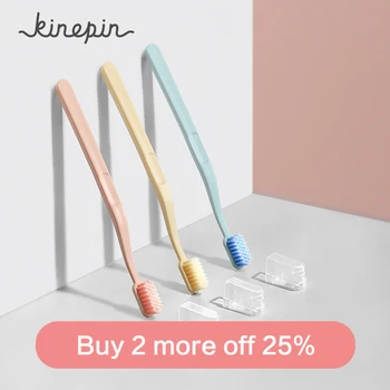 

KINEPIN Imported Soft Bristles Large Portable Toothbrush Oral Care Colorful Tapered Slim Floss Tooth Brush with head Cover