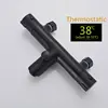 Bathtub Faucet Wall Mounted Tub Sink Thermostatic Shower Black Dual Handle With Handshower Bathroom Bath Shower Set  Mixer Tap 2