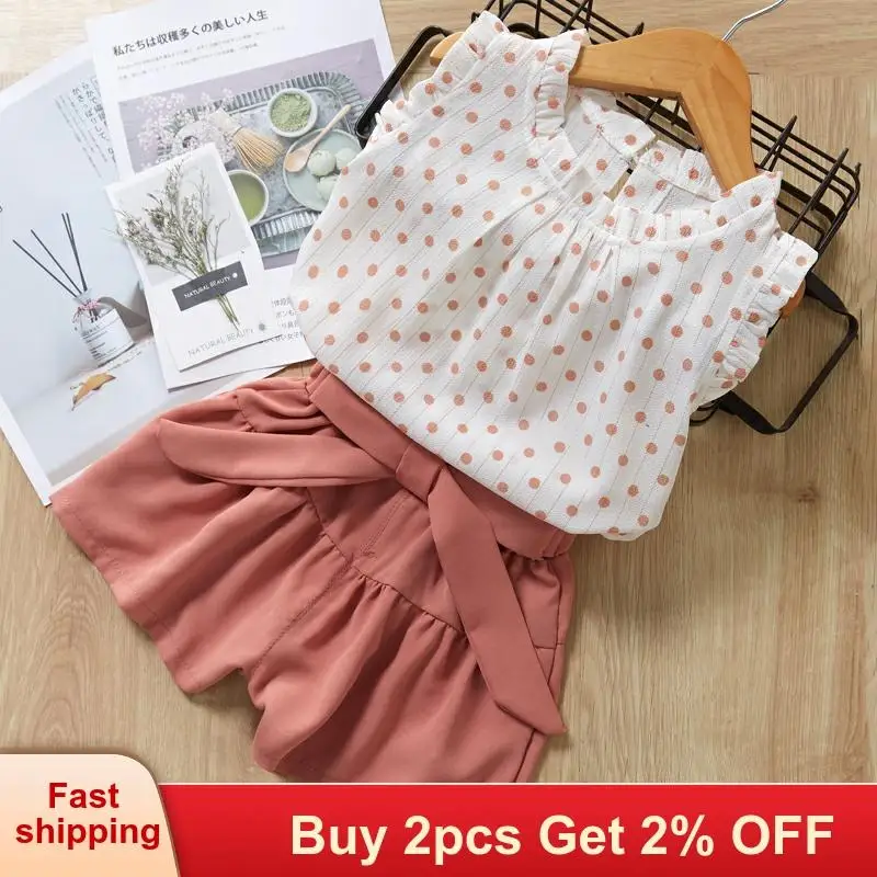 Mayfair/Милая повседневная одежда с принтом в горошек комплекты из 2 предметов для