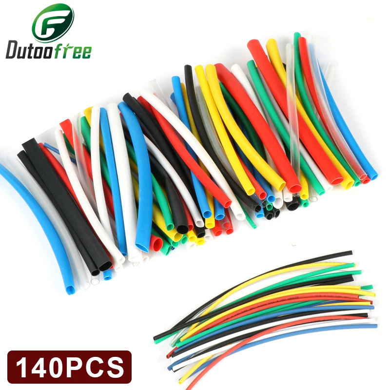 140Pcs Assorted 2:1 Heat Shrink Tubing Sleeving Wrap Electrical Wire Cable
