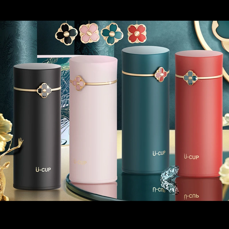 

Stainless Steel Vacuum Flask Portable Women's Straight Water Bottle Light Luxury Portable Travel Sports High-end Vacuum Flask