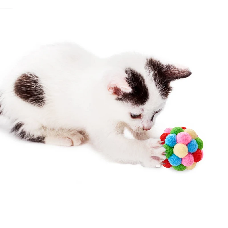 7 см ПЭТ-кошка-игрушка интерактивные игрушки для питомцев Лидер продаж кошка игрушка для домашних животных высокого качественные звонки надувной мяч цветные рукодельные укус игрушки 30