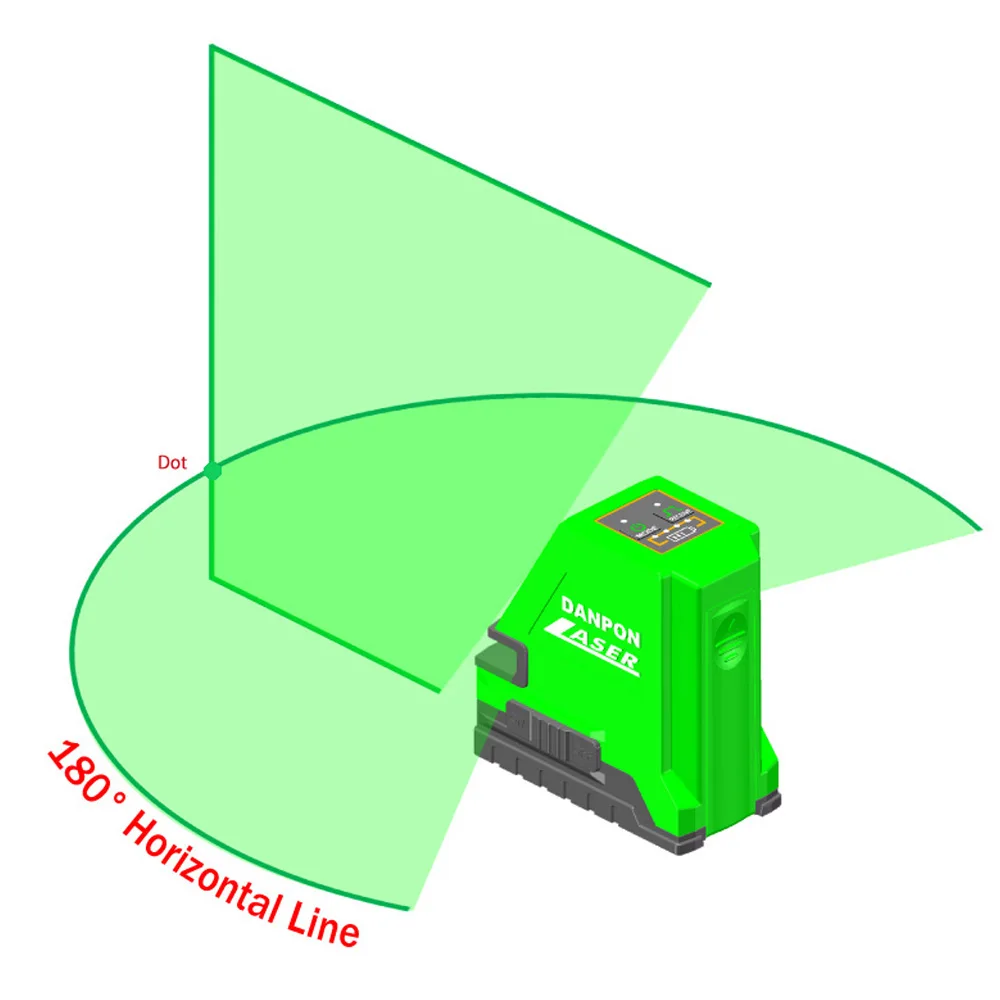 Danpon Laser Level Green 2 Line High Brightness Horizontal 180° Modules are Assembled with Aspheric Glass Lens.VH-181 | Инструменты
