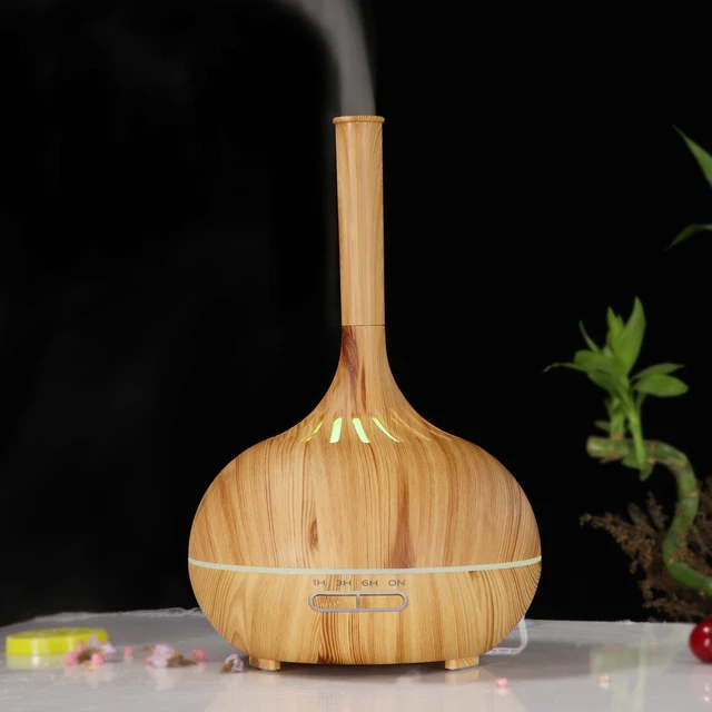 400ml Wood Grain Diffuser For Essential Oil Ultrasonice Aromatherapy Diffusers Aroma Cool Mist Remote Control Humidifier Timer 3