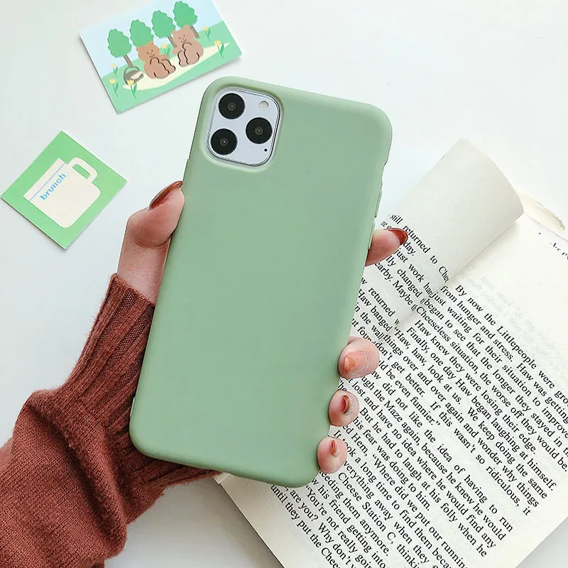 Простые силиконовые чехлы для телефонов iPhone 11 Pro 11Pro Max матовый мягкий термополиуретан чехол для iPhone 11 Чехлы для задней панели - Цвет: 1