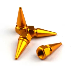 Alloy Aluminum Tire Valve Caps - Stylish Wheel Air Protection Cover (Golden)