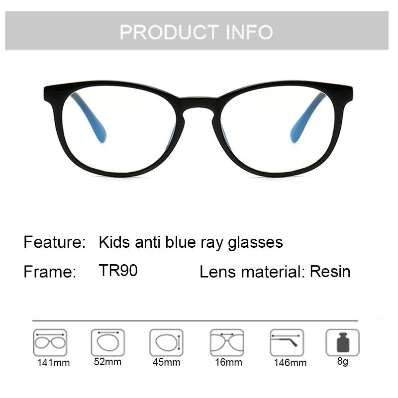 Гибкие очки, силиконовая оправа, защита для глаз от синего излучения, детские очки с прозрачными линзами