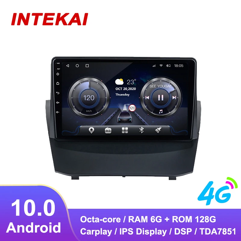 9 "Android 10.0 Autoradio Navigazione Gps Autoradio Lettore Multimediale Per Ford Fiesta Mk7 2009 2010 2011 2017 Unità Stereo