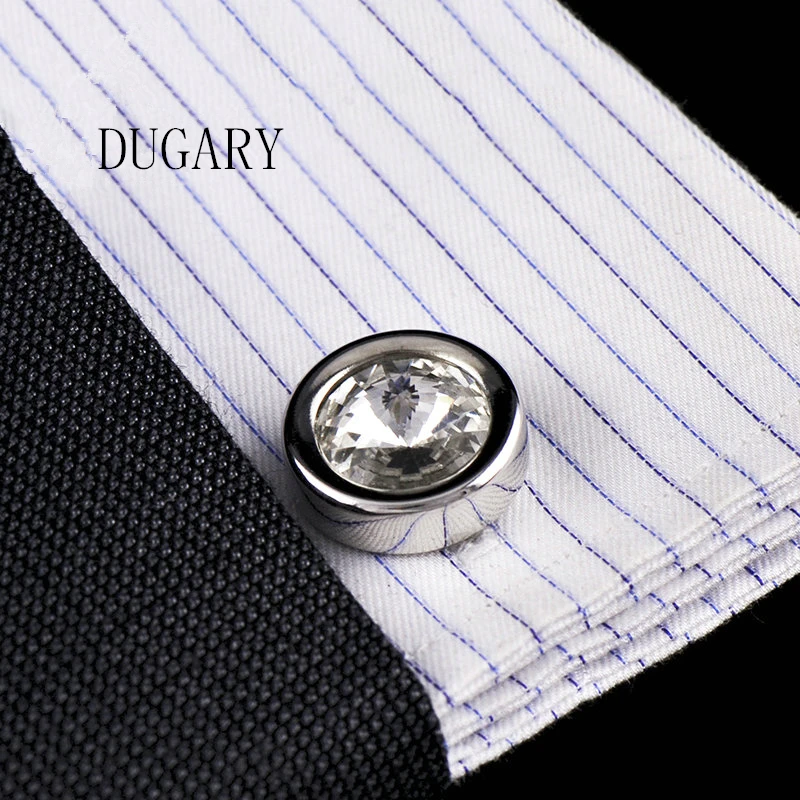 DUGARY Jewelry shirt cufflink for mens Brand designer Cuffs link Button male crystal High