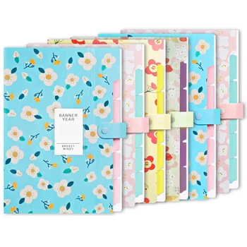 

6Pcs File Storage Bag Extended Folder Storage Bag with 6 Pocket Plastic A4 Size Folder for School Teacher Office Documents