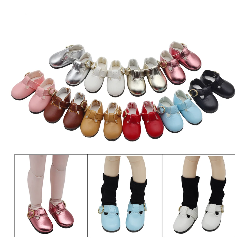 Doll Shoes 4.5*2cm BJD Doll Accessories Shoes Candy Color For 27-30cm 1/6 BJD YOSD MYOU doll Fashion Leather Shoes Toy