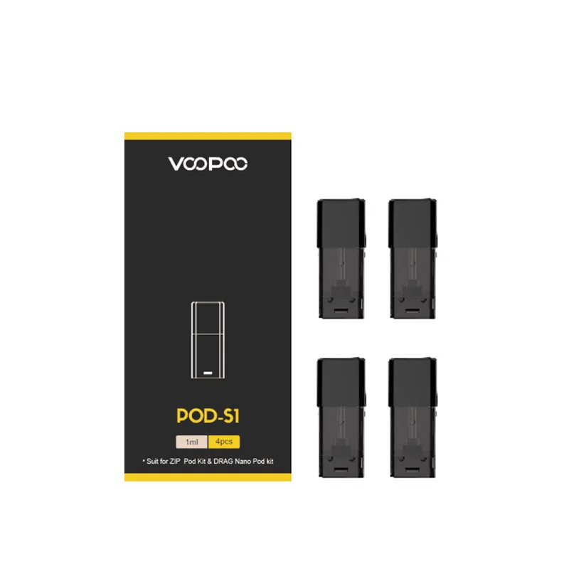 Маленький размер электронная сигарета Vape Pod Oriniginal Voopoo Drag Nano Pod Kit 750 мАч встроенный аккумулятор 1 мл PCTG Pod картридж - Цвет: 4 Pcs Pod S1