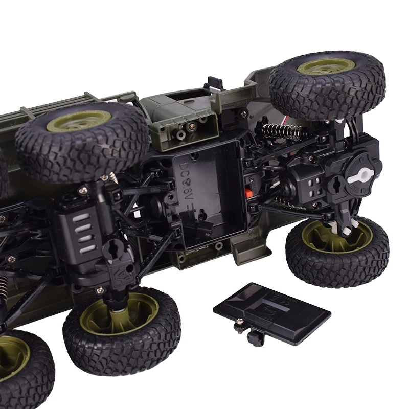 JJRC Q69 1:18 2.4G 4CH 6WD 130 Brushed Motor RC Truck Ca Vehicle Off-Road Military r RTR Model Toys for Boys Green/Yellow