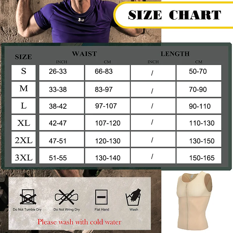 Men's Shapers Shirt Vest Slimming Underwear Body Shaper Tight Tank Top Waist Trainer Tummy Control Girdle Men Corset
