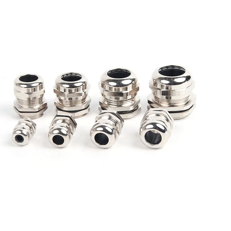 1piece Nickel Brass Metal IP68 Waterproof Cable Glands Connector Wire Glands 3-44mm Cable M PG cable gland electrical connector