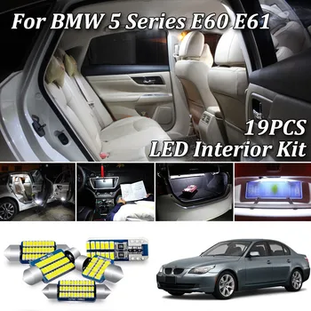 

19Pcs Error Free LED Interior Lights Kit For BMW E60 E61 M5 520i 523i 530i xDrive 520d 525d 535d 530d Saloon Touring (2003-2010)