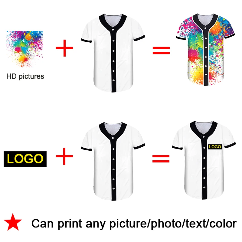 3D Custom DIY Baseball Jersey Men Button Shirt Casual Design Ball Uniform  Shirt Training Oversized Sports Shirt Dropshipping - AliExpress