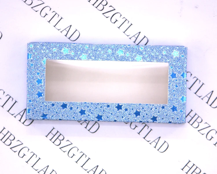 no tray blue stars 10 компл./лот упаковочная коробка для ресниц пустой ресницы посылка многоцветный бумажная коробка белый фарфоровый поднос с фокусным расстоянием 25 мм ресницы DIY светодиодной вспышкой упаковочная коробка - Цвет: no tray blue stars